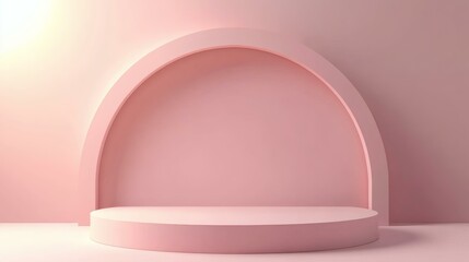 Pink Arch Display Platform Illustration