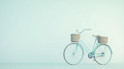 Fototapeta premium A blue bicycle with a basket on the front