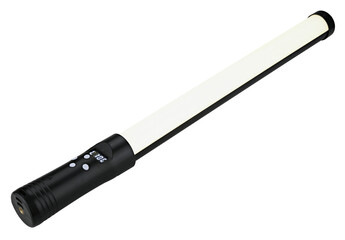 RGB Led Video Light Handheld Stick isolated on a transparent background. Completely in focus. Full...