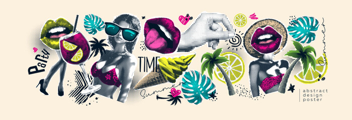 Experience the bright summer atmosphere, complemented by various colorful elements and objects.