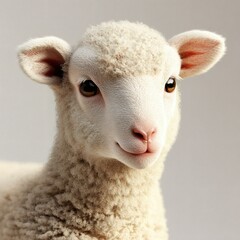 Close-up Portrait of a Baby Lamb