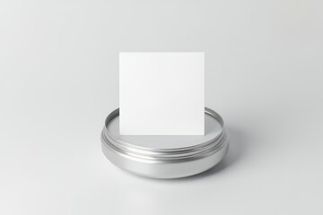 Blank-card-on-silver-pedestal-mockup-product-shot-minimal-design-advertising