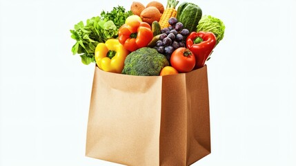 Fresh Produce in Brown Paper Bag