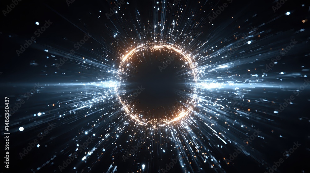 Poster dynamic energy burst abstract concept digital realm futuristic environment fractal view cosmic explo