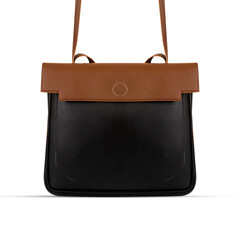 multi color black and brown women bag isolated on white background