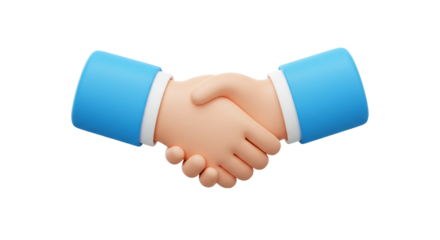 Cartoon handshake illustration for business partnership and agreement concept vector design element image