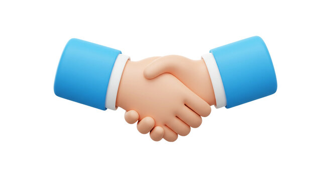 Cartoon handshake illustration for business partnership and agreement concept vector design element image
