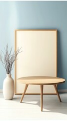Modern Minimalist Interior Design with Empty Frame