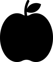 apple fruit silhouette with leaf  vector icon 