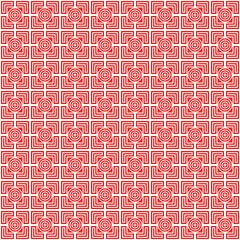 Circles, triangles chevrons ornament. Linear seamless pattern. Abstract background. Mosaic vector. Geometric illustration. Embroidery backdrop. Ethnic image. Tiles motif