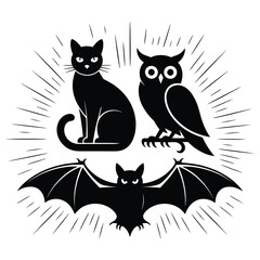 black cat with a penguin 