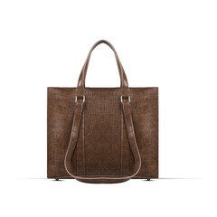 Beautiful luxury handmade crocodile skin bag made of genuine crocodile leather isolated on white...
