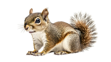 Obraz premium Cute Squirrel Isolated on White Background for Design Projects