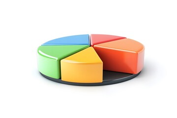 Obraz premium Colorful 3d rendered pie chart showcasing business data analysis and statistical representation