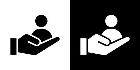Retention icon flat vectors set. black and white