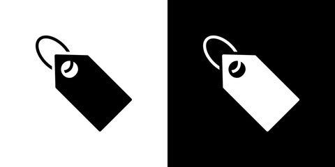 Price tag icon flat vectors set. black and white