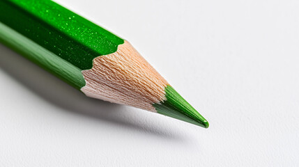Minimalistic macro photo of a sharpened blue colored pencil on a soft gradient background. Ideal for illustrating creativity, art tools, education, stationery, and design themes.
