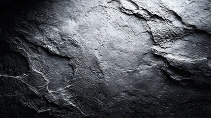 Dark gray stone texture background with dramatic lighting and rough surface detail ideal for design projects and presentations.