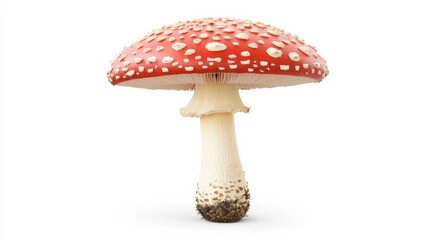 A red mushroom with white spots on it