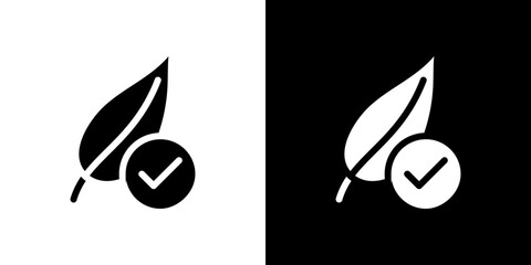 Hypoallergenic tested icon flat vectors set. black and white
