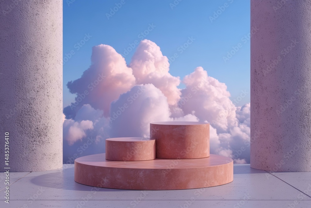 Poster abstract cloud display platform design