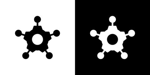 Frameworks icon flat vectors set. black and white