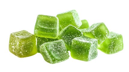 Vibrant Green Jelly Gummy Sugar Candies for Sweet Treats and Desserts
