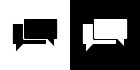 Fototapeta premium Discussion icon flat vectors set. black and white