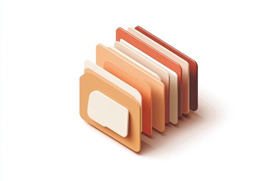Stacked, layered, digital cards,  isometric design