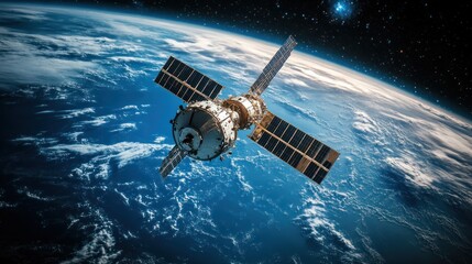 Fototapeta premium Space station orbiting Earth