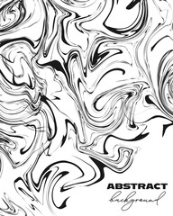 Swirl Monochrome Pattern, Marble, Abstract Wave Background, Black and White, Minimalist, Vintage Art, Vector