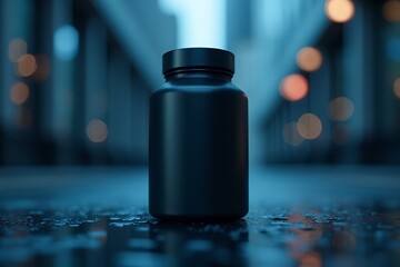 Supplement_bottle-night-city-background-health-wellness-mockup-pharmaceutical-product