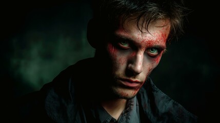 Fototapeta premium Bloody Zombie Portrait Close Up