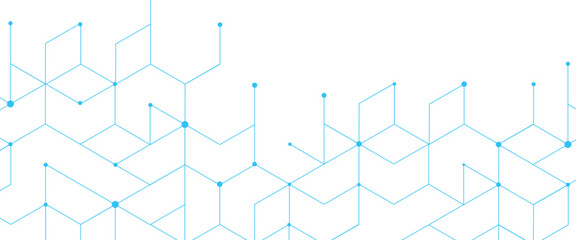 Vector modern geometric abstraction with lines and dots technology background