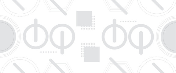 Vector abstract seamless pattern with round and square geometric and wavy lines