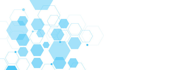 Vector modern blue hexagons futuristic science technology 
