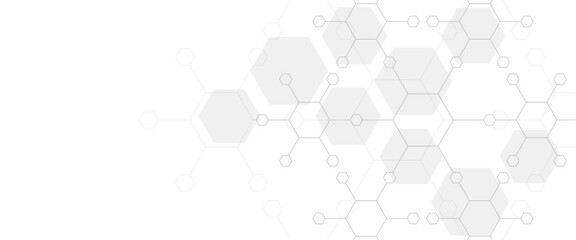 Vector modern grey hexagons futuristic science technology 