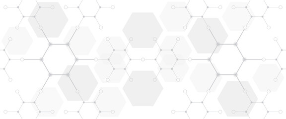 Vector modern grey hexagons futuristic science technology 