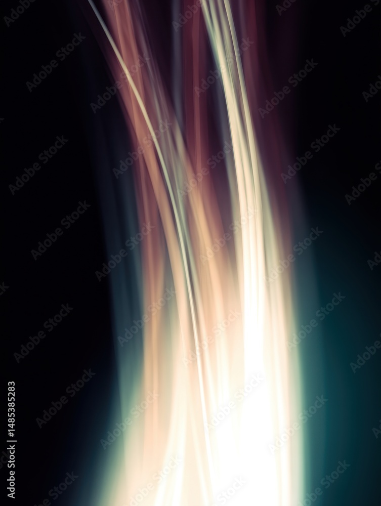 Poster soft waves of light flowing across a dark background creating a dreamy and ethereal atmosphere perfe