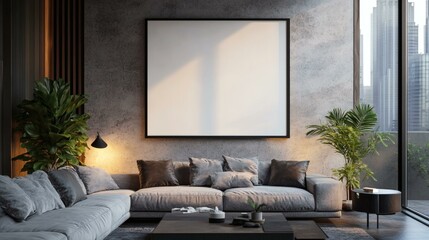 Modern Minimalist Living Room Mockup