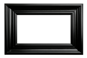 Classic black frame for artwork with clear background