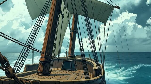 illustration of the conditions in the footage pirate ship