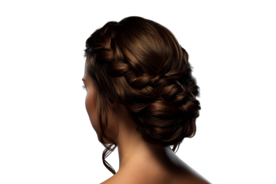 Elegant braided hairstyle with soft curls on a model