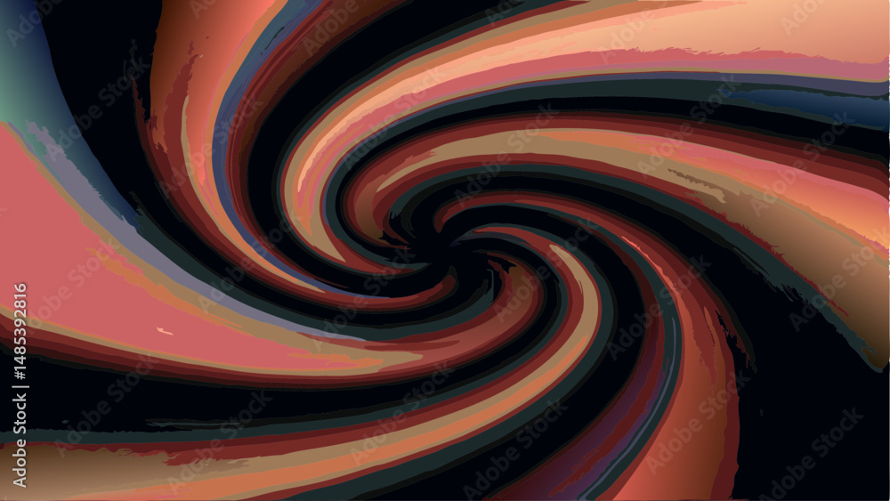 Poster abstract swirl pattern with shades of pink orange and black creating a mesmerizing vortex effect des