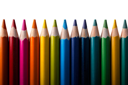 Colorful collection of sharpened colored pencils on display - Powered by Adobe