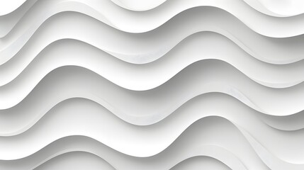 Obraz premium Abstract White Waves Background Design with Curved Layers and Smooth Textures for Modern Use
