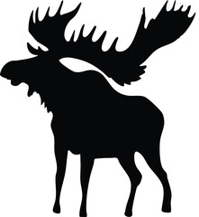 Minimalist Moose Silhouette High-Contrast Black & White