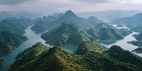 Serene Mountain River Valley