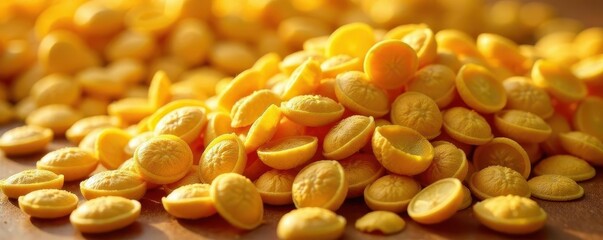 Pile of peeled sunflower seeds, vibrant colors, edible, brown, pile