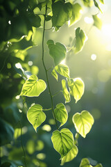 green leaves in sunlight